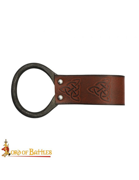 Tahalí celtico per asce in cuoio marrone