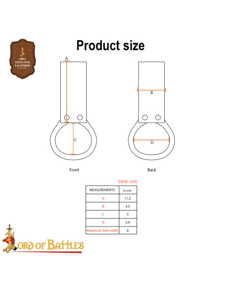 Tahalí celtico per asce in cuoio marrone