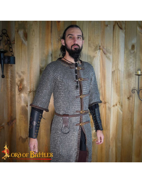 Tahalí celtico per asce in cuoio marrone