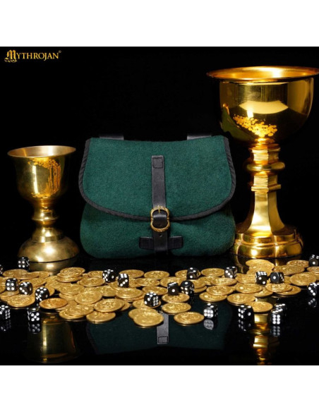 Borsa medievale per LARP in verde