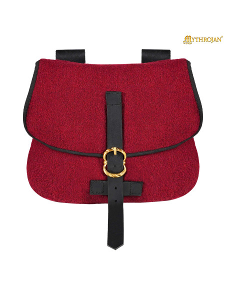 Borsa medievale per LARP in rosso vino