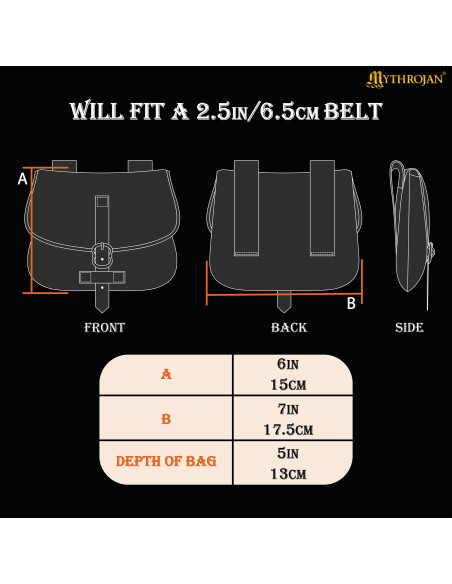 Borsa medievale per LARP in rosso vino