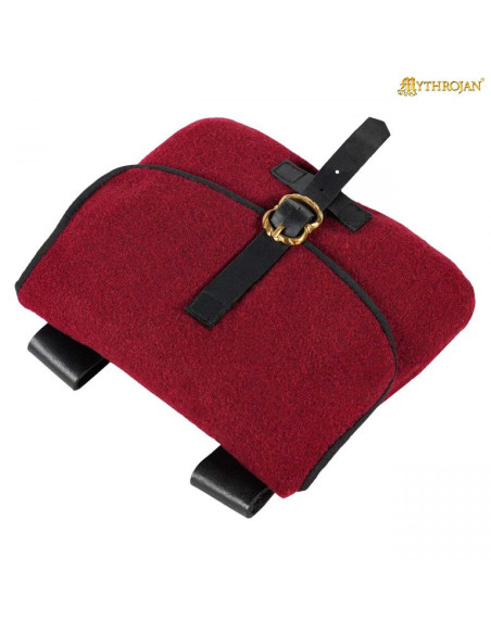 Borsa medievale per LARP in rosso vino