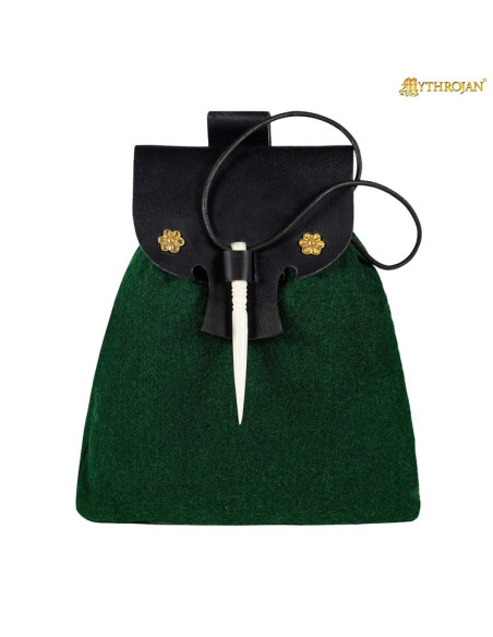 Borsa medievale, chiusura in osso, in...