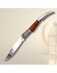 Coltello a scatto serie Ambra, manico in olivo 2