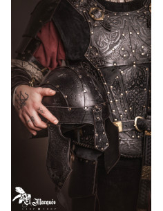 Casco Spangenhelm Baldur in pelle, senza incisioni