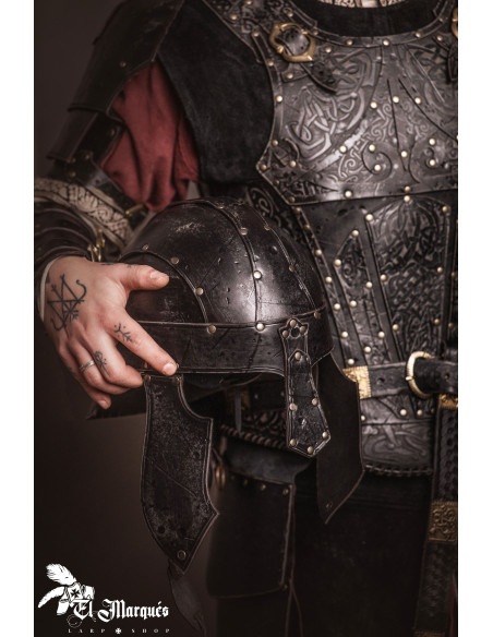 Casco Spangenhelm Baldur in pelle,...