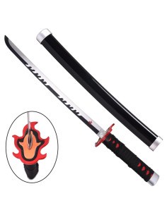 Mini Katana Tanjirou Kamado fuoco, lama in bambù
