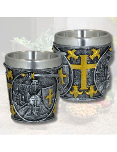 Vaso da shot in resina Guerriero Templare (6 cm.)