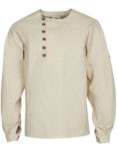 Camicia medieval in cotone modello Tymond, colore naturale