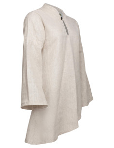 Blusa medieval in lino modello Galatea, bianco naturale 2