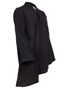 Blusa medieval in lino modello Galatea, colore nero 2