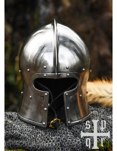 Barbuta medieval apertura a T, 2 mm.