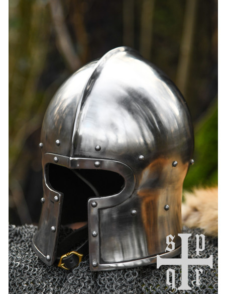 Barbuta medieval apertura a T, 2 mm.