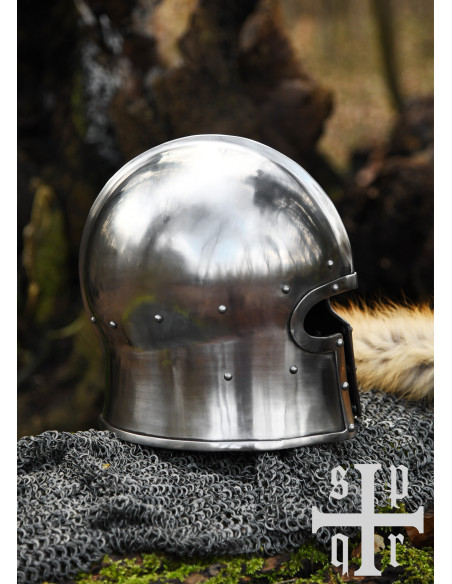 Barbuta medieval apertura a T, 2 mm.