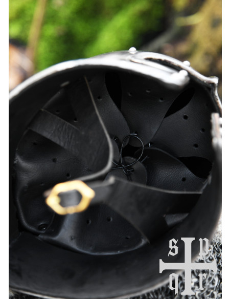 Barbuta medieval apertura a T, 2 mm.