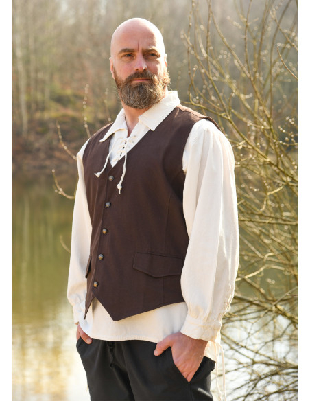 Gilet medieval marrone modello Lasse