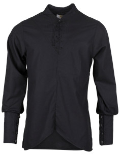 Camicia medieval in cotone modello Arantir, colore nero