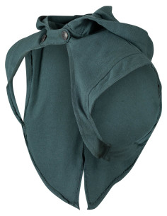 Coprispalle con cappuccio medieval Galatea, colore verde 2