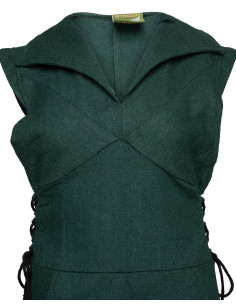 Túnica medieval in cotone modello Galatea, colore verde 2