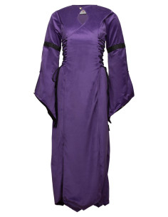 Abito medieval in velluto modello Antaris, colore viola