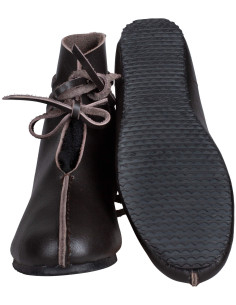 Stivali medievali in pelle modello Einhard, colore marrone 2