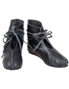 Stivali medievali in pelle modello Einhard, colore nero