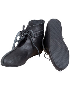 Stivali medievali in pelle modello Einhard, colore nero 2