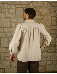 Camicia medieval in cotone modello Ansgar, bianco naturale 2