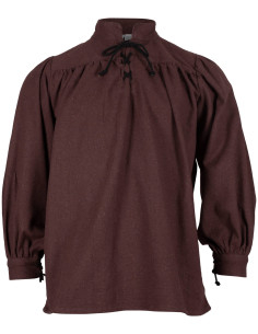 Camicia medieval in cotone modello Ansgar, colore marrone