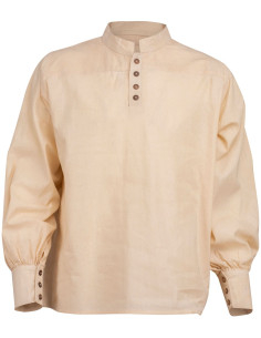Camicia medieval in cotone modello Bartold, colore bianco...