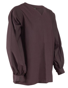 Tunika medievale base uomo in cotone, colore marrone 2