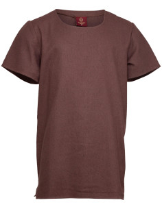Tunika medievale base in cotone, colore marrone