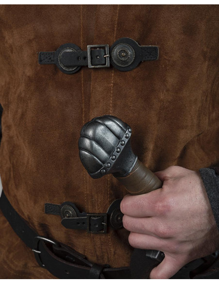 Tabardo medieval in pelle scamosciata...