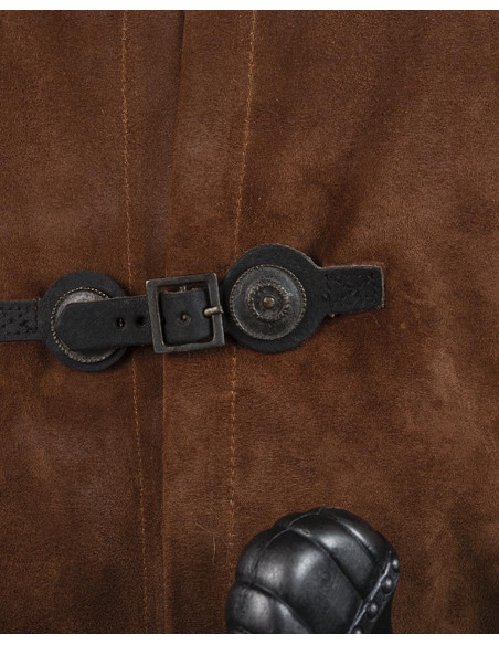 Tabardo medieval in pelle scamosciata...