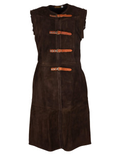 Gilet medievale lungo in scamosciato modello Garen,...