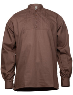 Camicia medieval in cotone modello Lucious, colore marrone