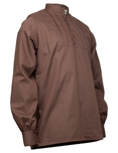 Camicia medieval in cotone modello Lucious, colore marrone 2
