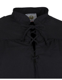 Camicia medieval in cotone modello Roland, colore nero 2