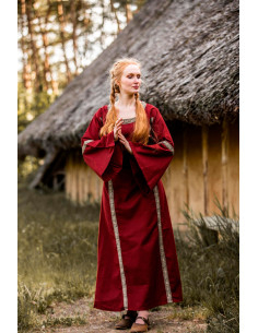 Abito medievale donna modello Sophie, Rosso