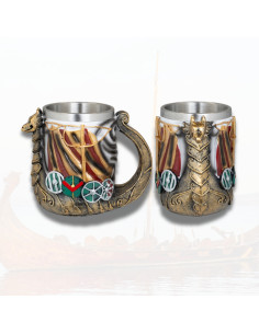 Tazza medievale in resina modello Barco Vikingo