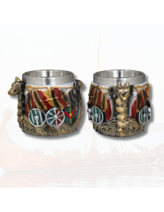 Vaso da shot in resina modello Barca Vichinga