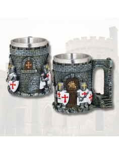Tazza medievale in resina cavalieri templari