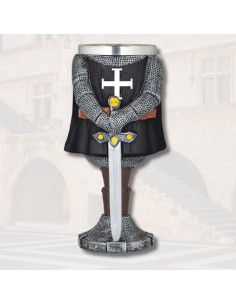 Coppa medievale in resina design Cavaliere Templare