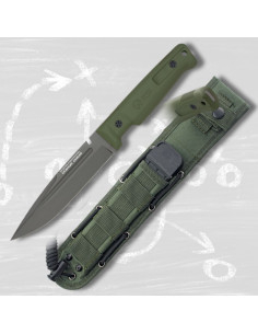Coltello tattico K25 manico in gomma verde (28,2 cm.)