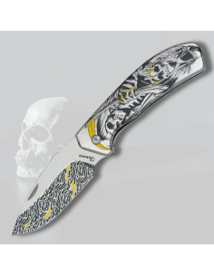 Coltello decorato Albainox modello Faces of Death