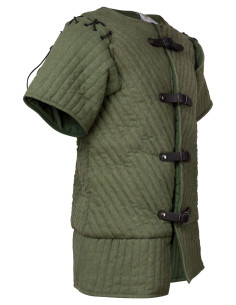 Gambesón medieval in cotone modello Theodor, colore verde... 2