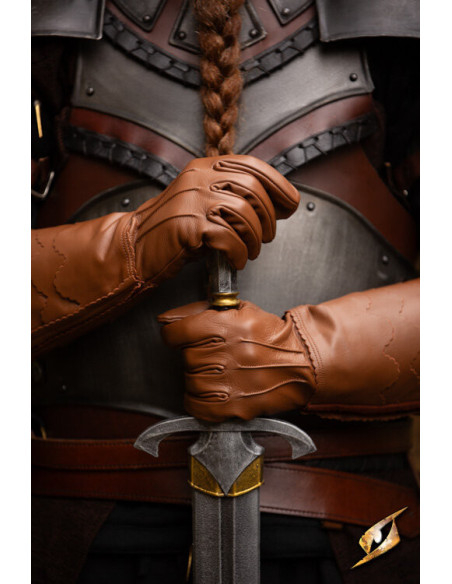 Guanti medievali a scaglie marroni