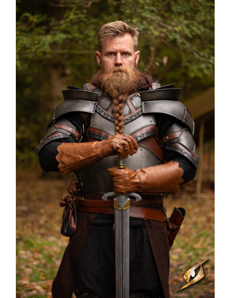 Guanti medievali a scaglie marroni