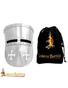 Elmo cavaliere templare XIII secolo, con rivestimento...